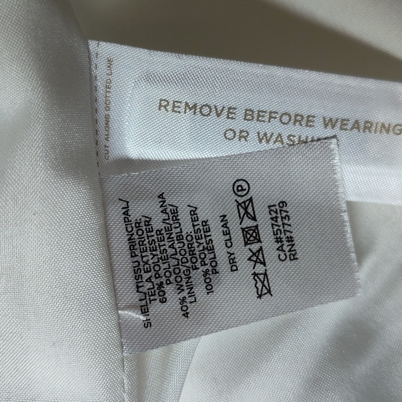 Ann Taylor cream ivory wool blend belted coat M petite - Picture 14 of 15